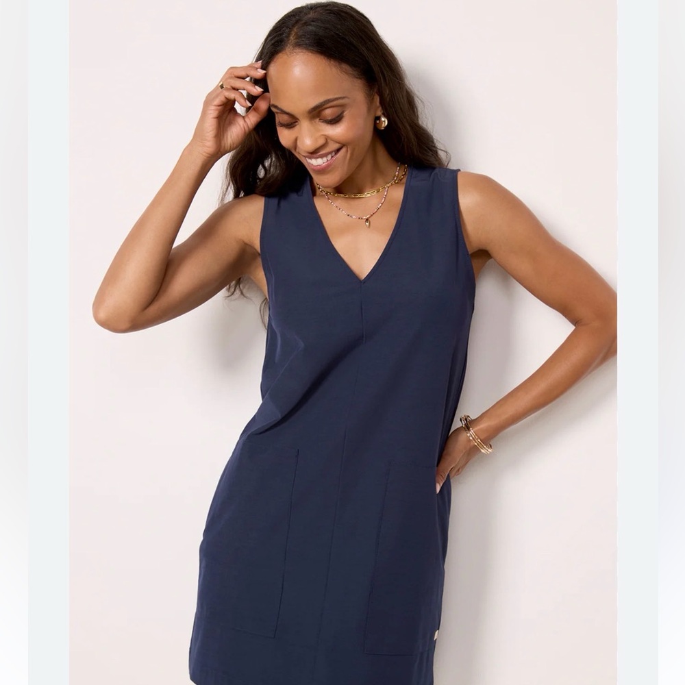 Faherty Deep Blue V-Neck Top